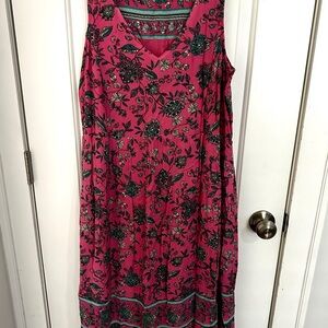 J. Jill Vibrant Pink Floral Maxi Dress